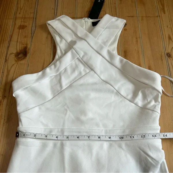 Lulus NWT Headed to Cocktail Hour White Halter Tulip Mini Dress - Image 8