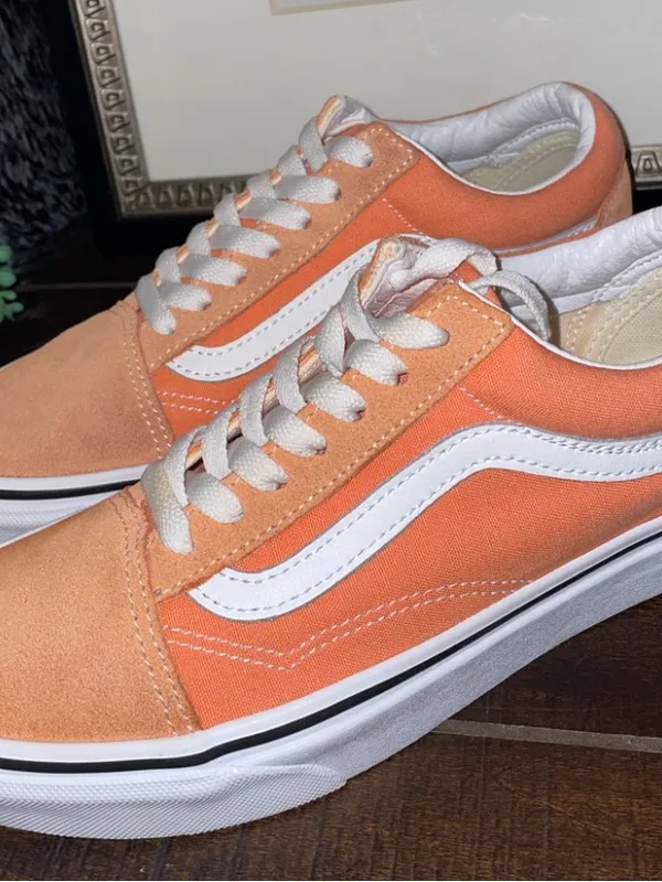 Vans Off The Walls Orange & White Low Top Old Skool Sneakers Size 7 NWOT - Image 13