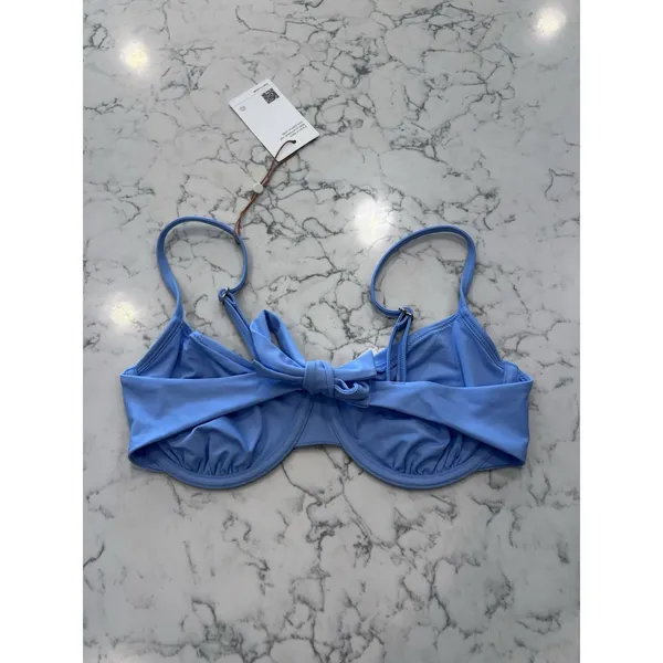 NWT Quince Light Blue Demi Underwire Bikini Top Size Medium - Image 2