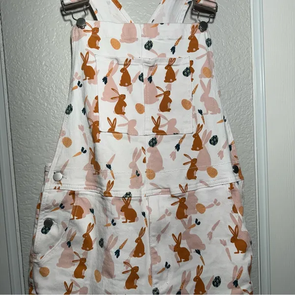 Bunny Overalls • Romper • Easter Outfit • Medium Orange - Image 8