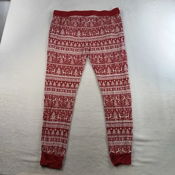 Little‎ Sleepies L XL Reindeer Cheer Pajama Set Holiday Collection Bamboo Red - Image 13