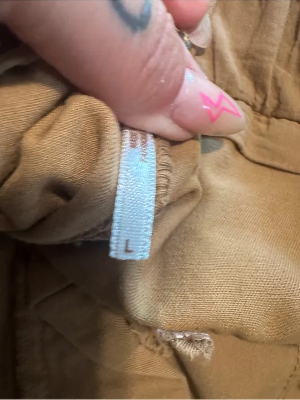 Free People Casual Cropped Jogger Pants- Tan - Large - Image 7