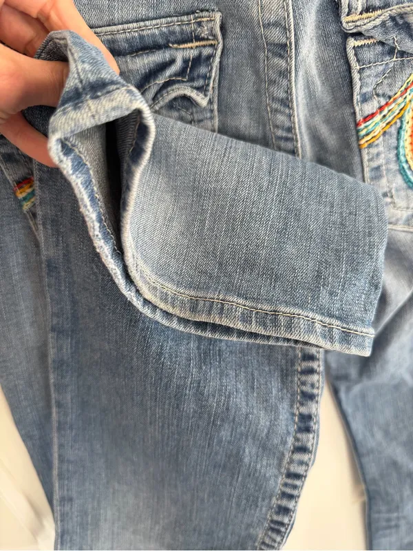True Religion World Tour‎ Rainbow Stitch Bootcut Jeans 28 Y2K - Image 8