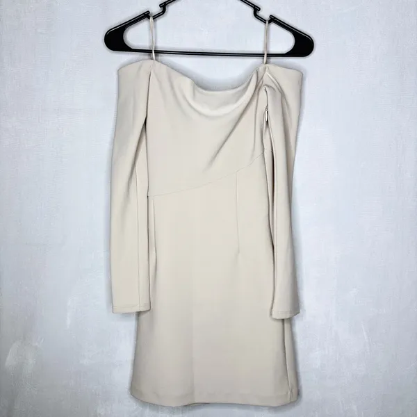 Abercrombie & Fitch Long Sleeve Draped Off The Shoulder Mini Dress - Image 8