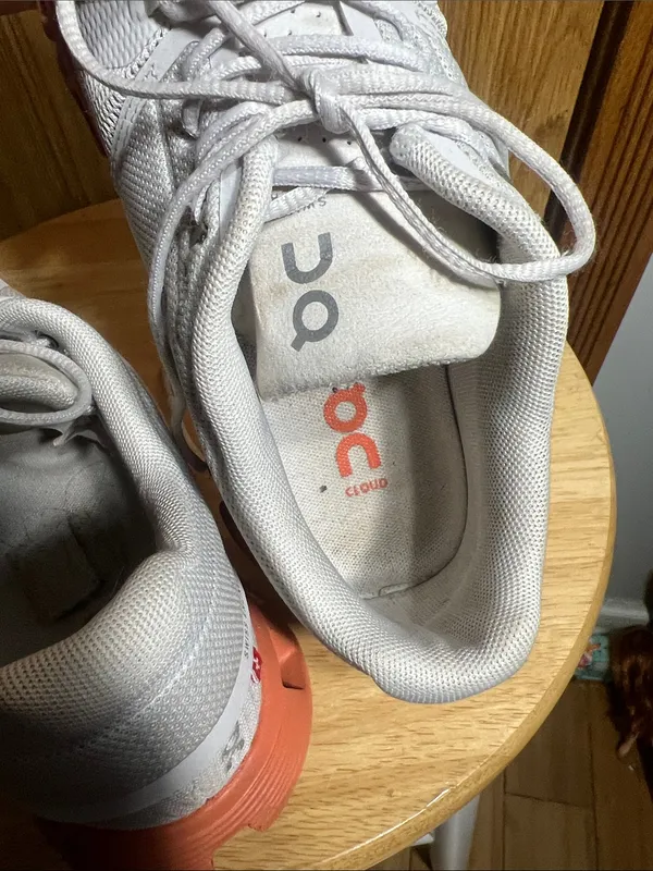 On Running White and Orange Women's Athletic Sneakers Size 7 - Image 9