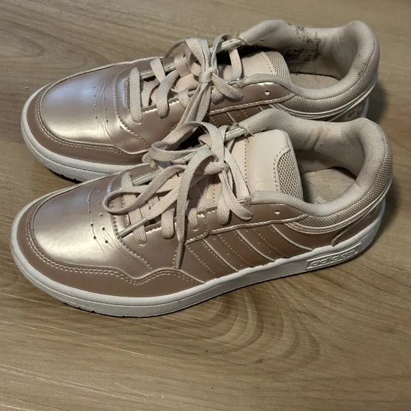 Adidas Hoops 3.0 Low Rose Gold 6.5 Women Metallic Sneakers Casual - Image 6