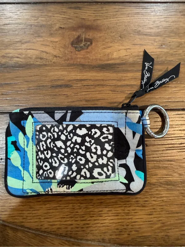 Vera Bradley Floral Zip Wristlet in Blue, Black, White, Mint - Image 4