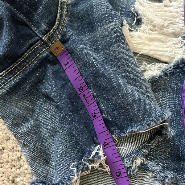 American Eagle hi rise‎ shortie Jean shorts size 4 - Image 7