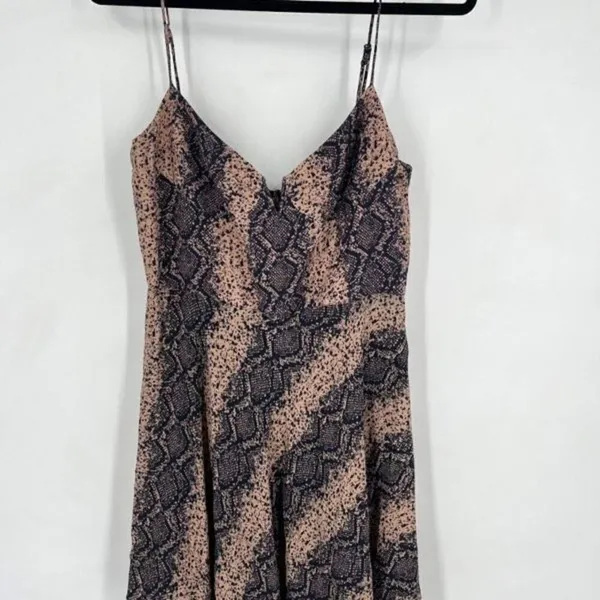 Blue Life Women's Snake‎ Print Sweetheart Corset V-Neck Mini Dress Brown Medium - Image 7