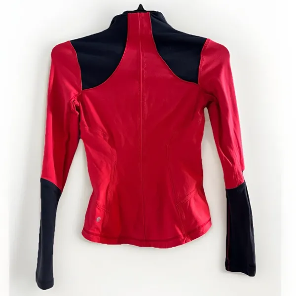 Lululemon Forme Jacket Womens 4 Athleisure Full Zip Stretch Luon Mesh‎ Vents Red - Image 2