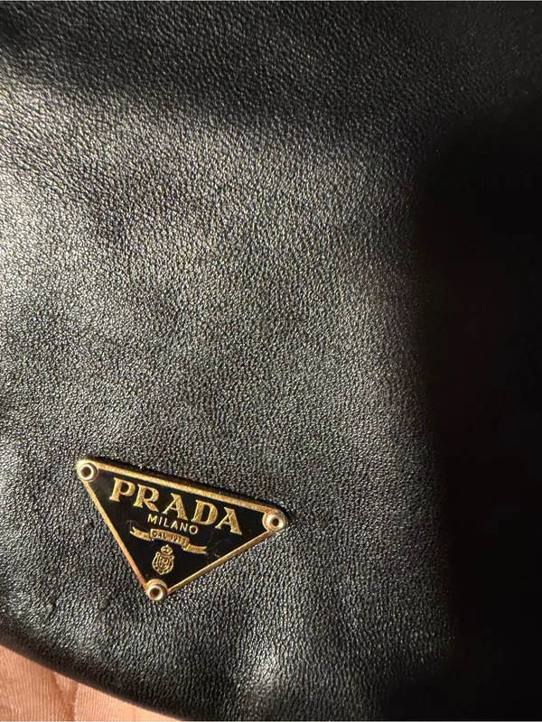 Prada Black Leather Hobo with Gold Chain Accent and dust bag . - Image 15
