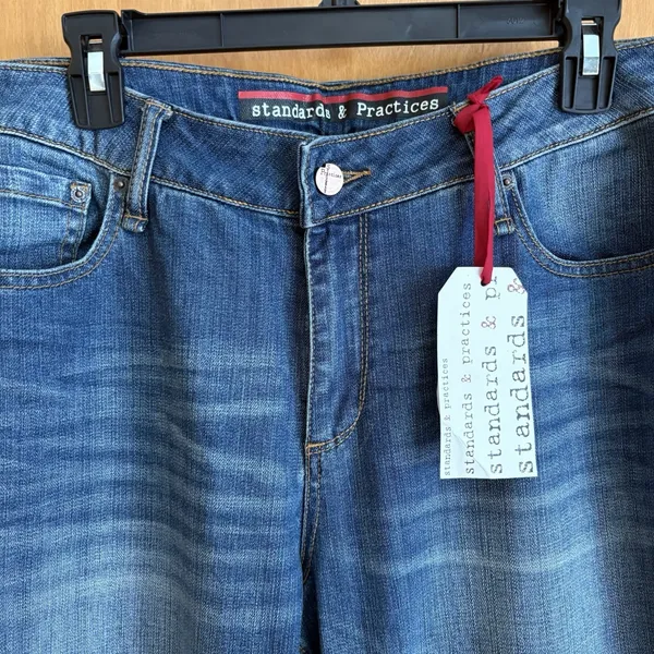 Standards And Practices Clarice Mid rise Bootcut‎ Plus Size 18 NWT Blue - Image 2