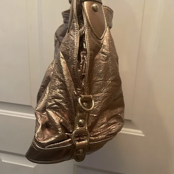 Metallic gold Nine West Women's Handbag y2k purse tote 2000s - Image 3
