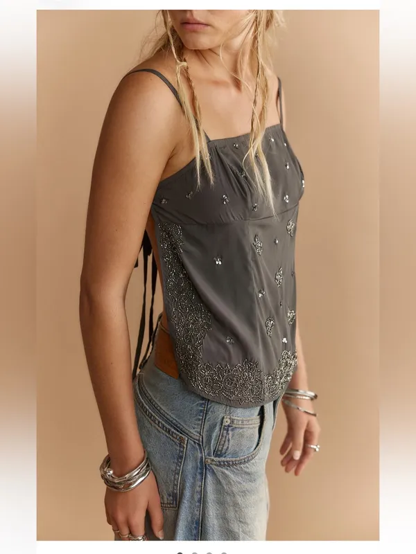 Free People Hot Sauce Embellished Tank- size XS - Image 2