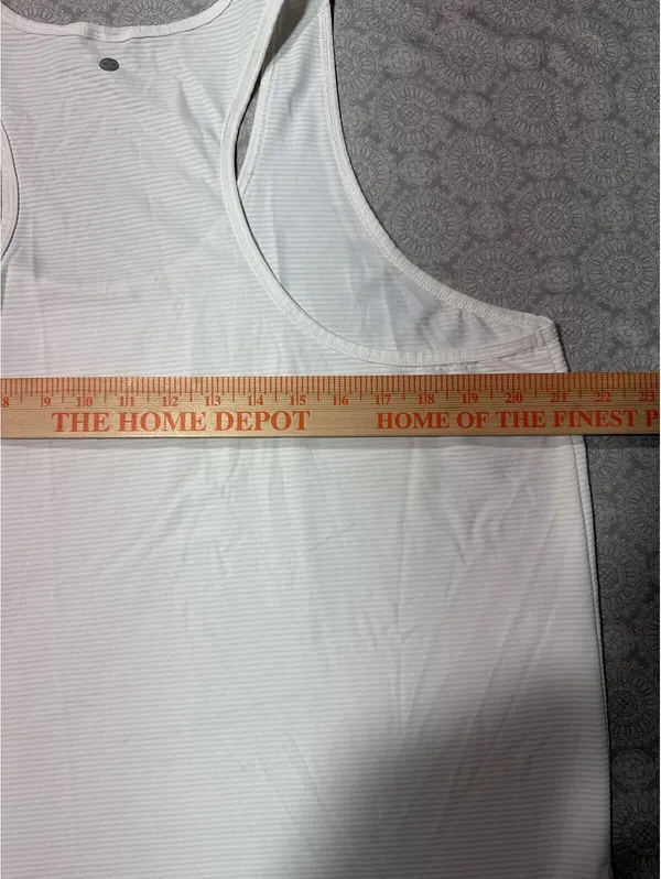 Calia Women's White Striped Racerback Athletic Tank Top XXL - Image 4