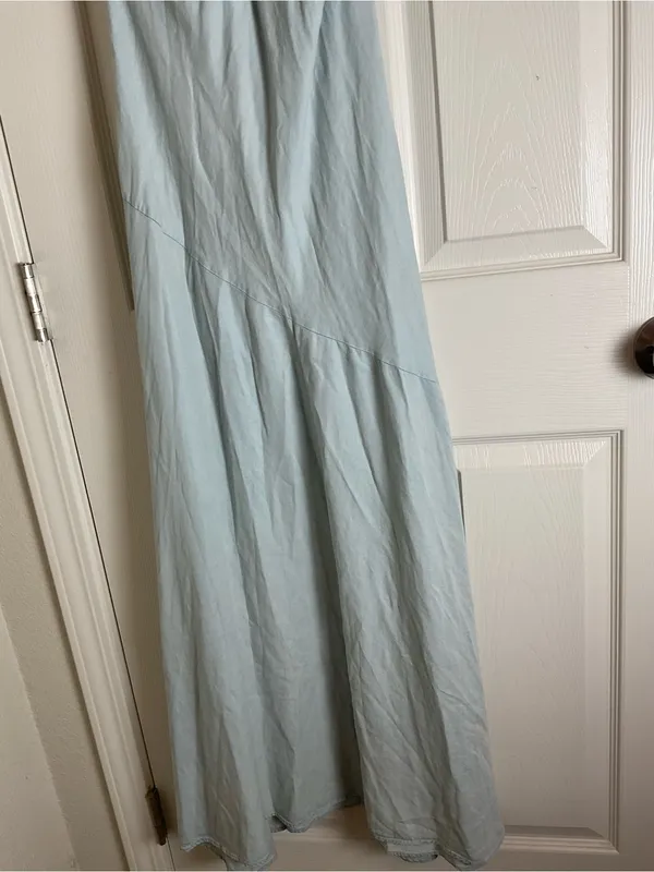 NWT Zara Light Blue Halter Open Back woman’s midi Dress Small - Image 3