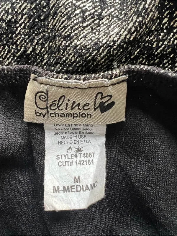Vintage 90s Celine by Champion Metallic Shimmer Halter Blouse (Size M) - Image 3