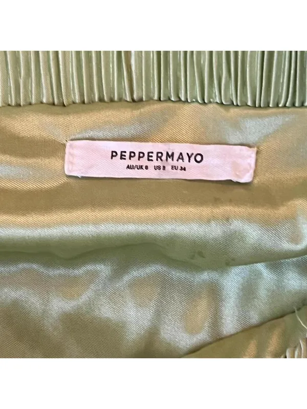 Peppermayo Sage Green Pleated Coquette Mini Skirt Size US 4 🌿 - Image 6