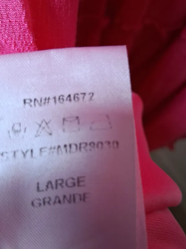 &merci Hot Pink Tiered Midi Dress w/ Short Sleeves Pockets Lined Women's Size L - Image 14
