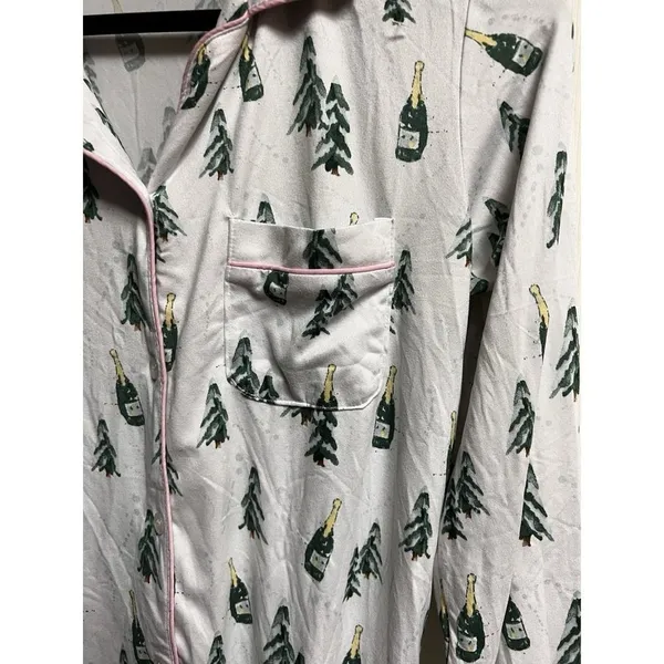 The Royal Standard Champagne Christmas‎ Tree Sleep Shirt Nightgown Small White - Image 4