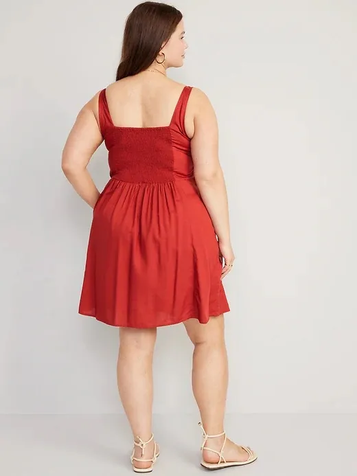💥 Old Navy Fit & Flare Scarlet Red Cami Mini Dress - Image 2