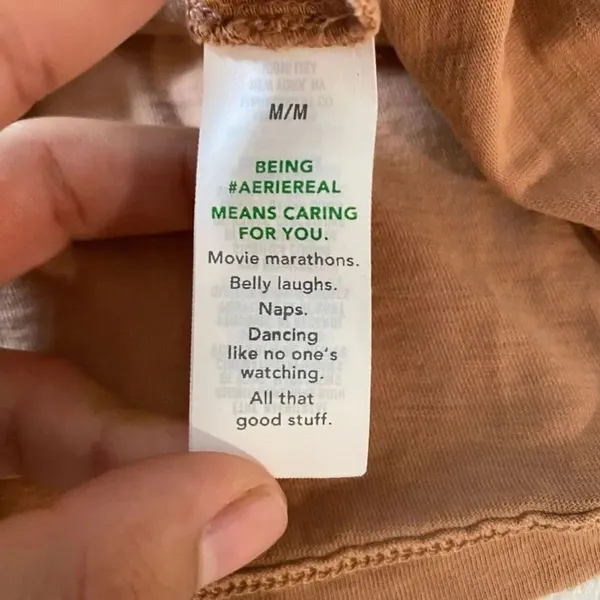 Aerie Oversized V Neck Tee Medium Brown Casual Basic Minimalist - Image 6