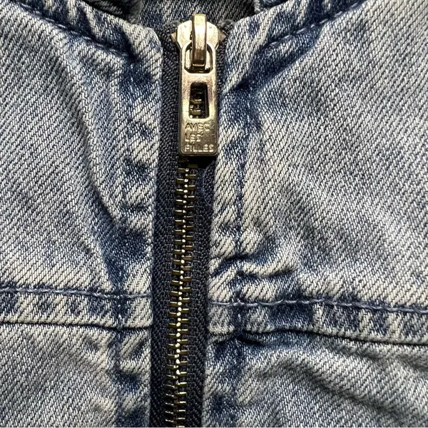 Avec Les Filles Anthro‎ Denim Multi Zipper Pocket Bomber Jacket - Image 6