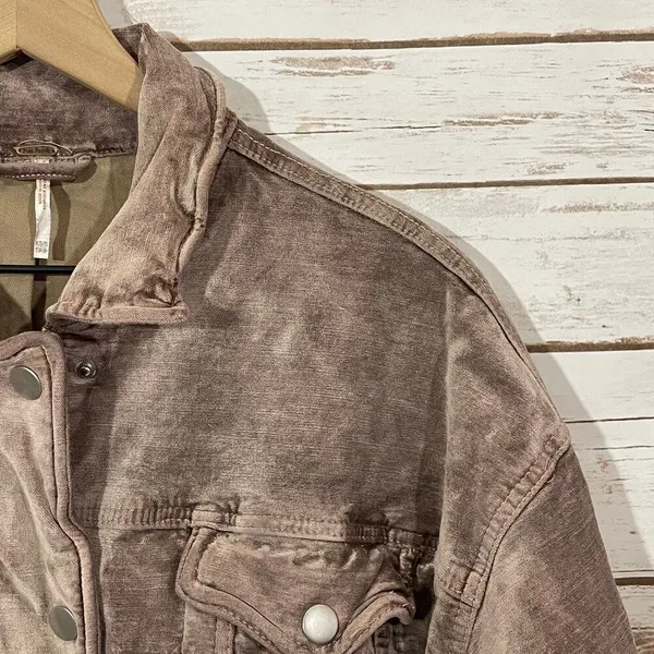 Free People Velvet Trucker Jacket - Mauve - XS/S - Image 9