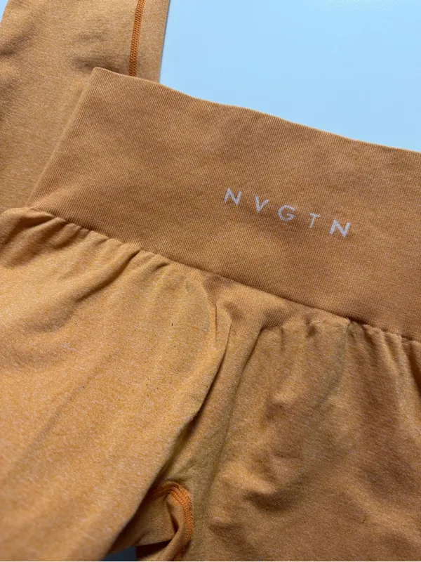 NVGTN Seamless Leggings, Burnt Orange, Size S - Image 3