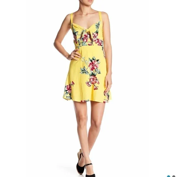 𝅺YELLOW Floral Print V - Image 4