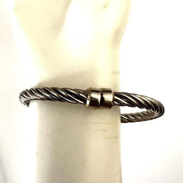 Silver tone bangle bracelet Silver - Image 5