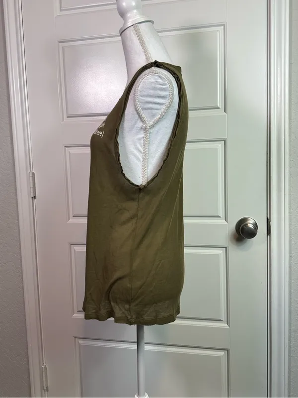 Free People Movement Ribbed Cotton Blend Boho Athletic Casual Tank Size Medium - Image 4