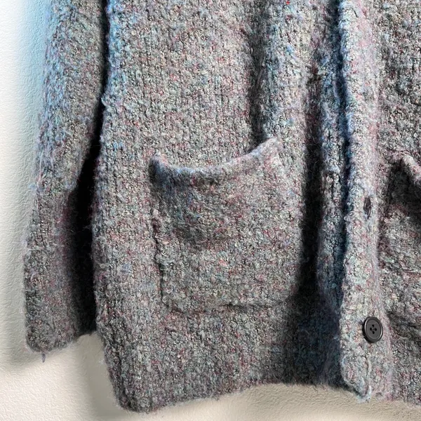 Zara Women’s Blue‎ Wool Blend Cardigan L–XL Soft Cozy Lightweight Button Sweater - Image 4