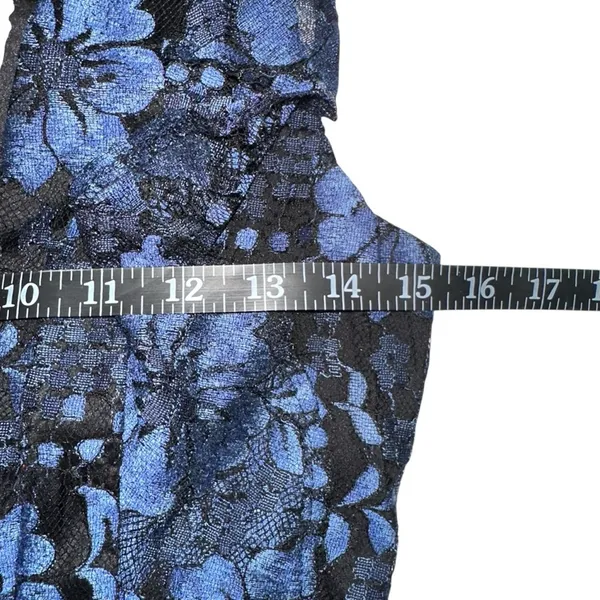 Lulu's Molinetto Black and Blue Floral Lace Tiered Sleeveless Maxi Dress XS - Image 7