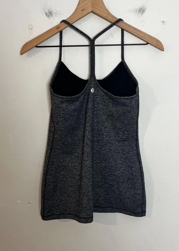 Lululemon - Power Pose Tank Heathered Black Athletic Workout Gyn Yoga Running Top - Image 5
