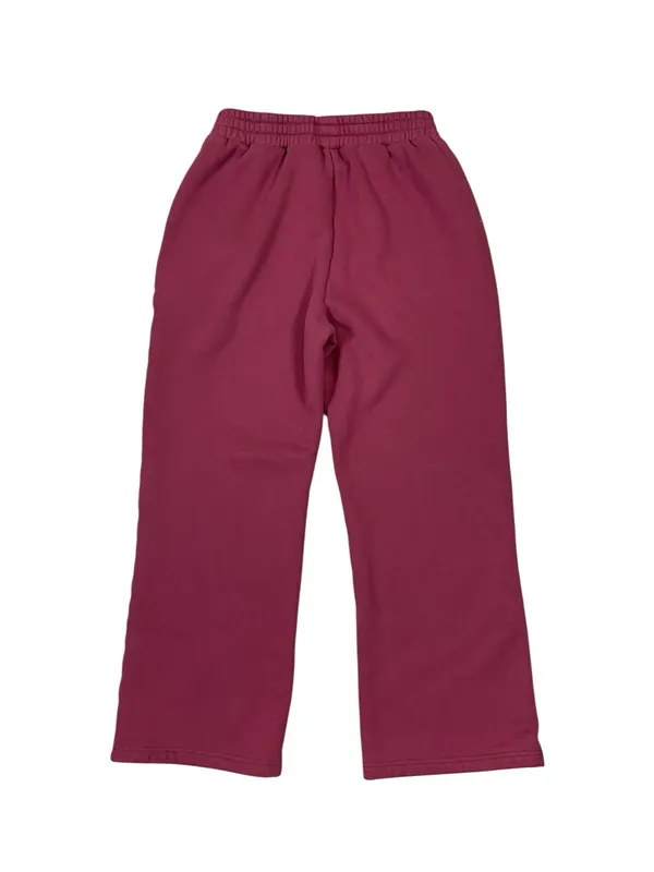 Comfrt Burgundy Sweatpants L Wide Leg Oversized Fleece Lounge Athleisure - Image 3