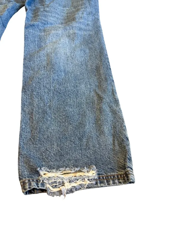We The Free People Wide Leg Loose Fit Jeans Distressed Crvy Size 35 Women's - Image 12