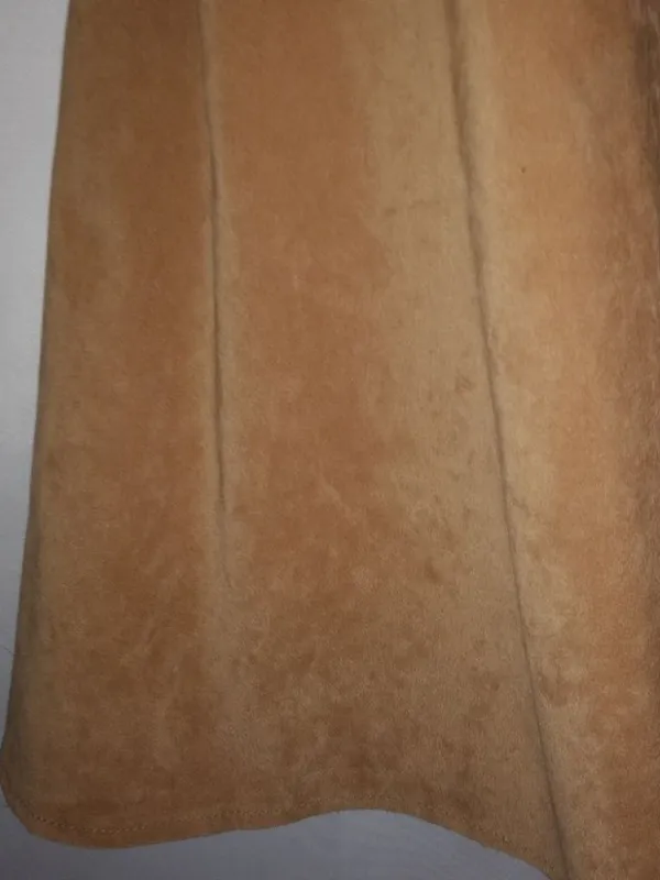 Studio C 12 Western Prairiecore Tan Faux Suede Midi/Maxi Skirt - Image 2