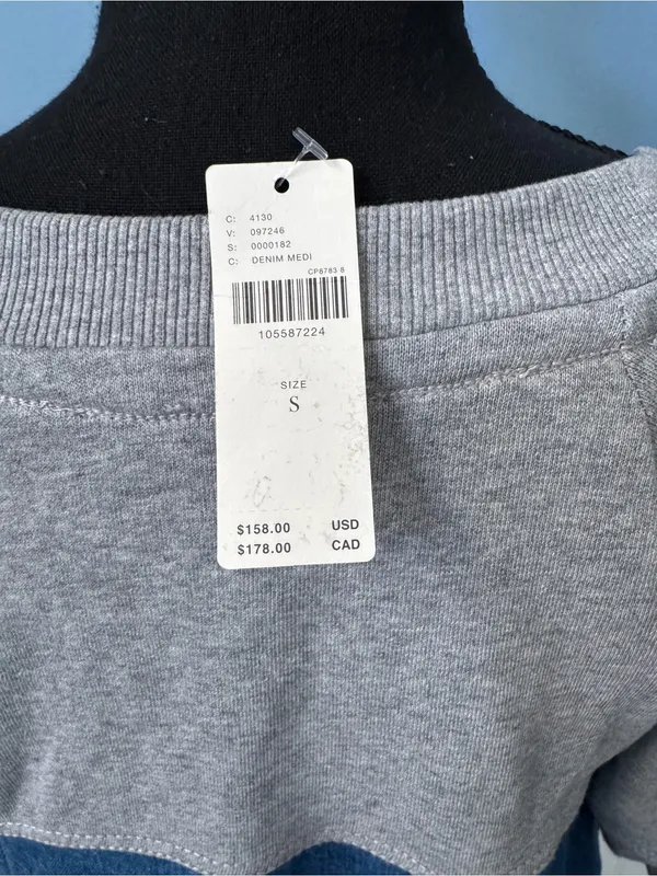 NWT Anthropologie Pilcro Denim Sweatshirt Twofer Swing Oversized Dress ~ Small - Image 9