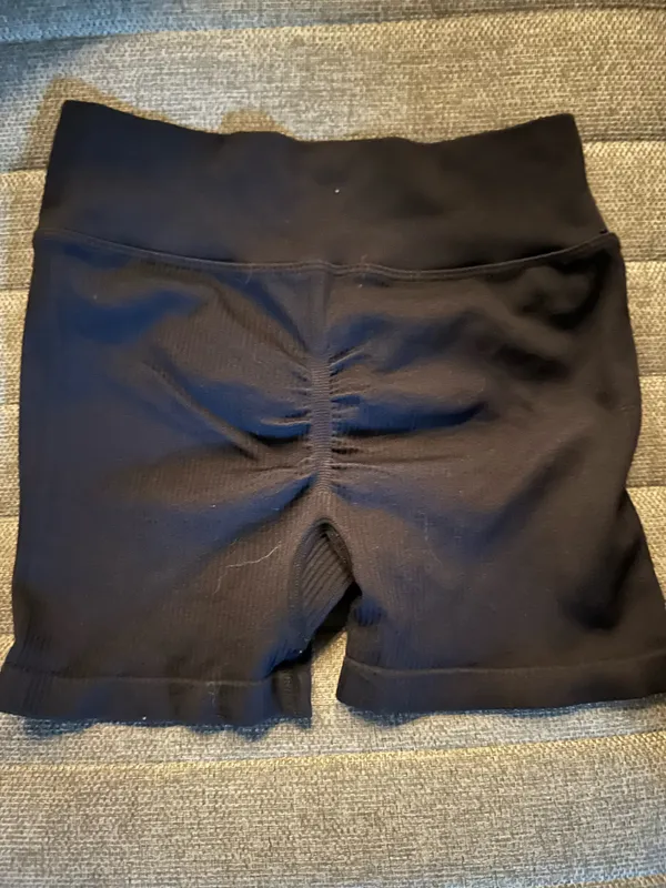 Shein Black Ribbed Shorts  - Image 2