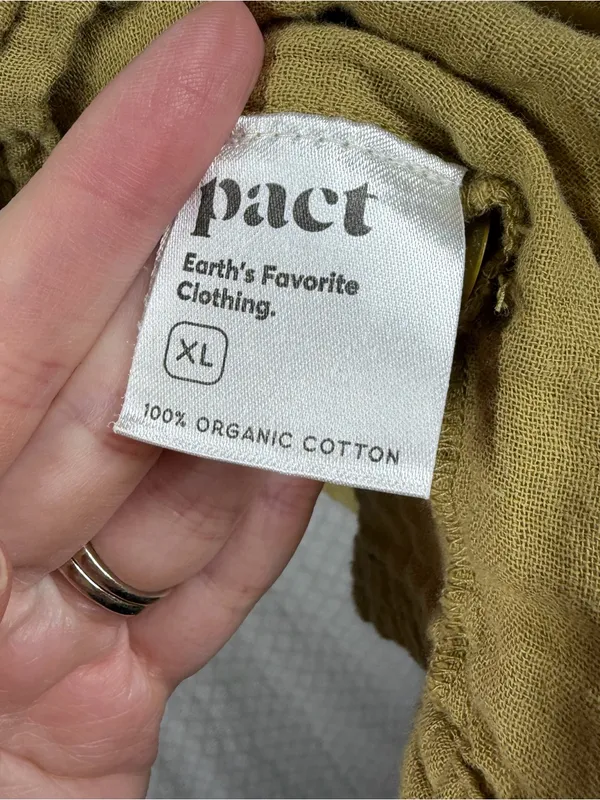Pact Olive Green Organic Cotton Coastal Double Gauze Breezy Tank Top - Image 4