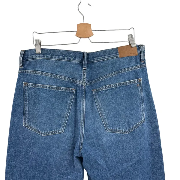 Madewell Low Slung Straight Jeans Palmina Medium Wash Button Fly Size 30‎ - Image 10