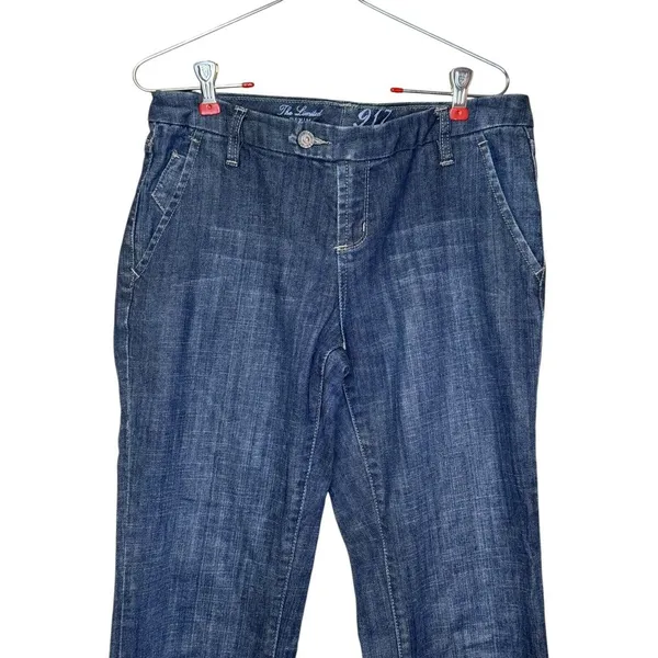 The‎ Limited 917 Women Jeans Flared Leg Mid-Rise Stretch Dark Wash Denim Blue 8R - Image 4