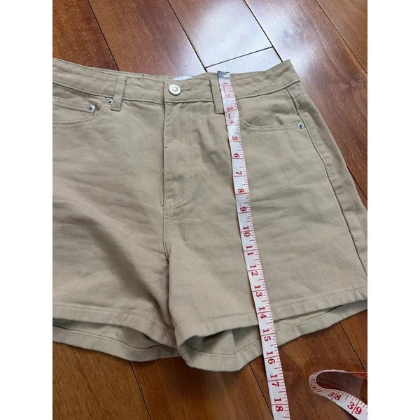 NWOT Princess Polly Denim Shorts‎ Womens Tan High Waisted Cotton Khaki 4 - Image 8