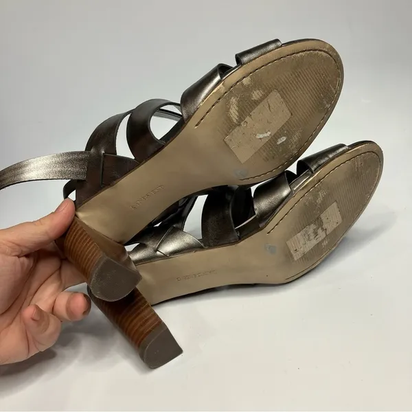 Lands End silver leather Strappy Sandals size‎ 9.5 - Image 6