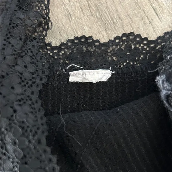 Black Lace Trim Cami Top - Image 2