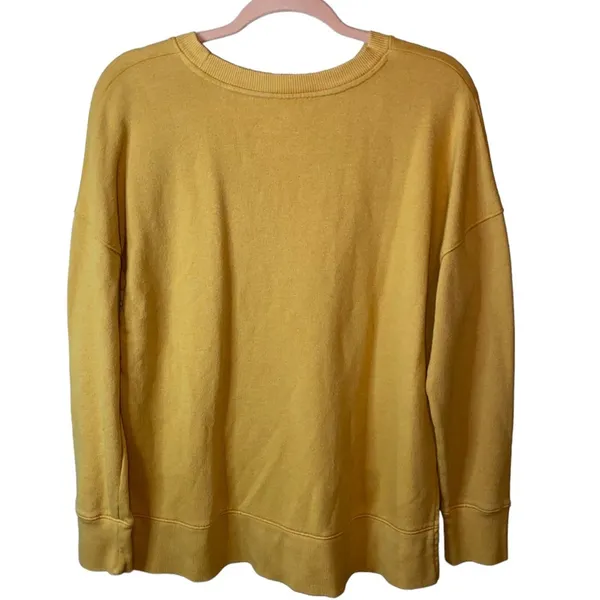 Time and Tru Mustard Yellow Crewneck Sweatshirt Medium‎ Casual Pullover Top - Image 3