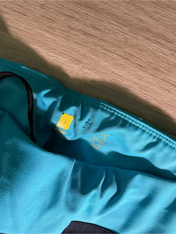 Xersion Black Capri Leggings with Aqua Waistband - Image 2