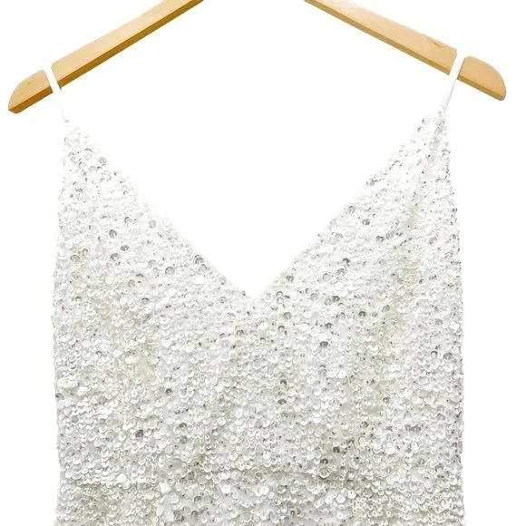 NWT ASOS Ivory Sequined Beaded Josie Backless Cami Maxi Wedding Dress Size 6 NEW - Image 9
