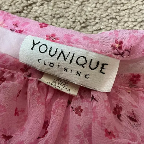 Younique Clothing Pastel Pink Floral Spaghetti‎ Strap Dress Coquette - Image 4